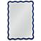 Bassett Cassia 36" High Lacquer Navy Blue Rectangular Wall Mirror