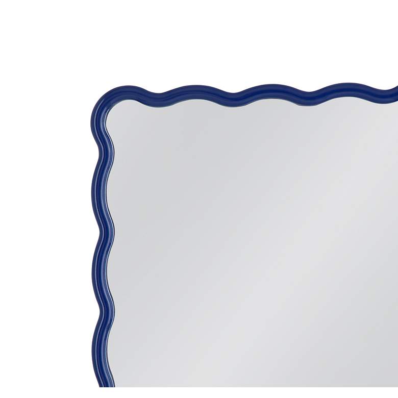 Image 3 Bassett Cassia 36" High Lacquer Navy Blue Rectangular Wall Mirror more views