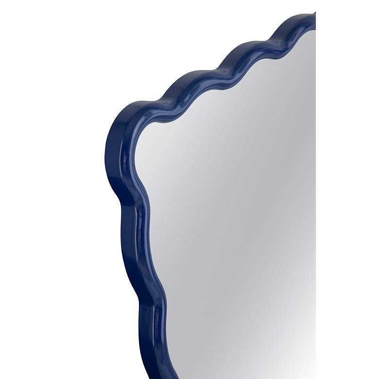 Image 4 Bassett Cassia 36" High Lacquer Navy Blue Rectangular Wall Mirror more views