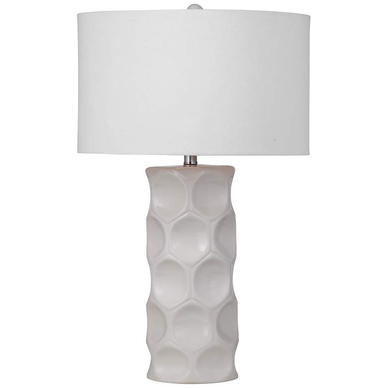 Image 1 Bassett Cassidy 28" Cream White Modern Ceramic Table Lamp