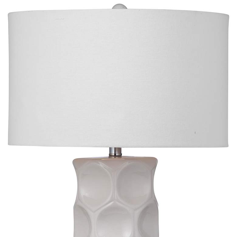 Image 4 Bassett Cassidy 28" Cream White Modern Ceramic Table Lamp more views