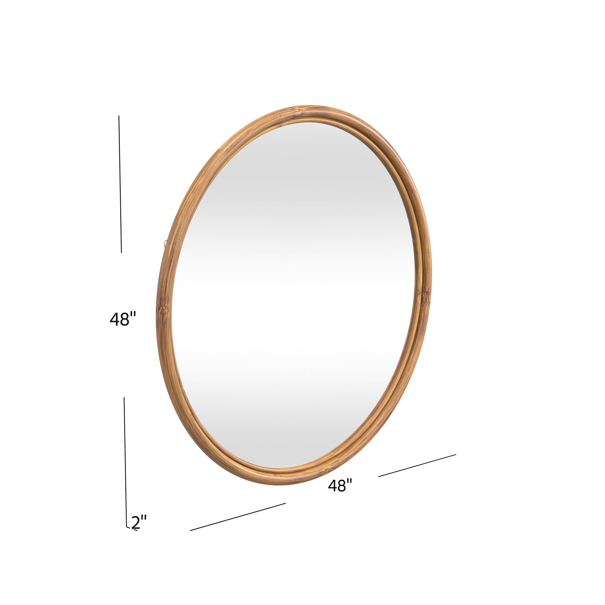 Image 6 Bassett Certa 48" Brown Frame Round Wall Mirror more views