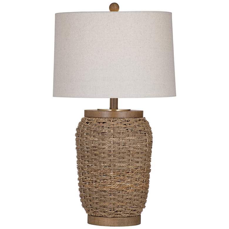 Image 1 Bassett Cherry Grove 26 inch Coastal Style Rattan Table Lamp