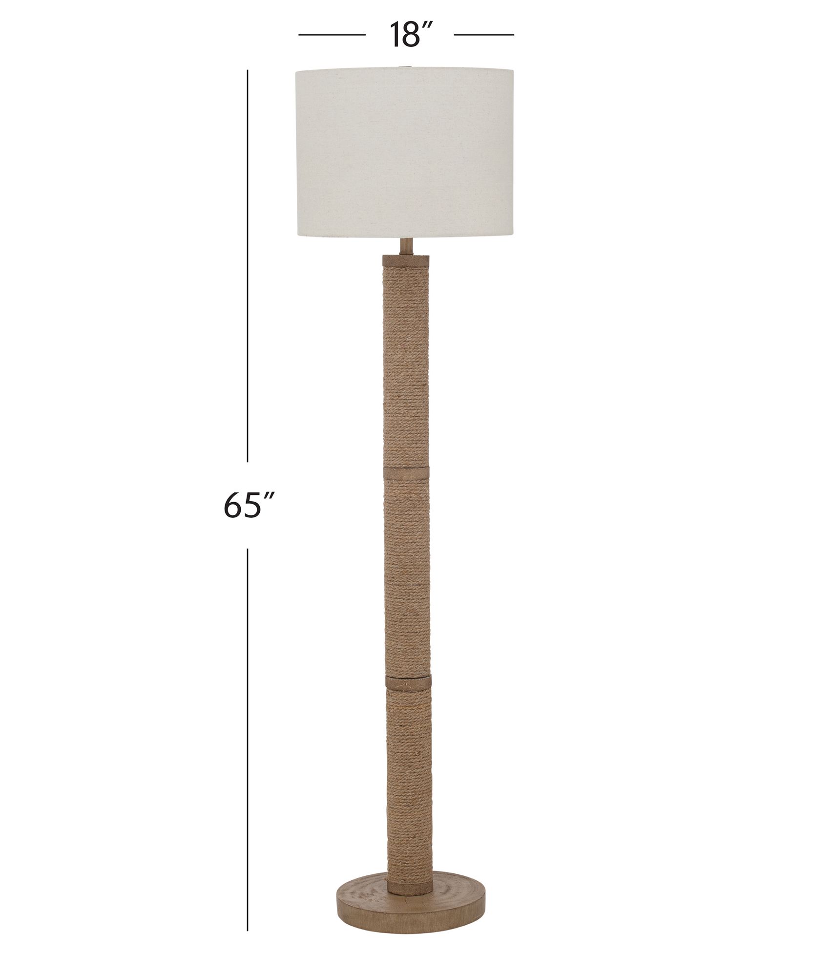 Bassett Chester 63" High Coastal Modern Natural Jute Floor Lamp