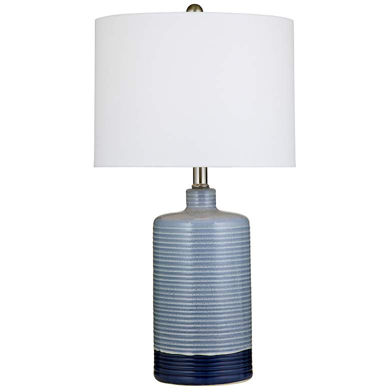 Image 1 Bassett Classe 25" Coastal Blue Ceramic Table Lamp