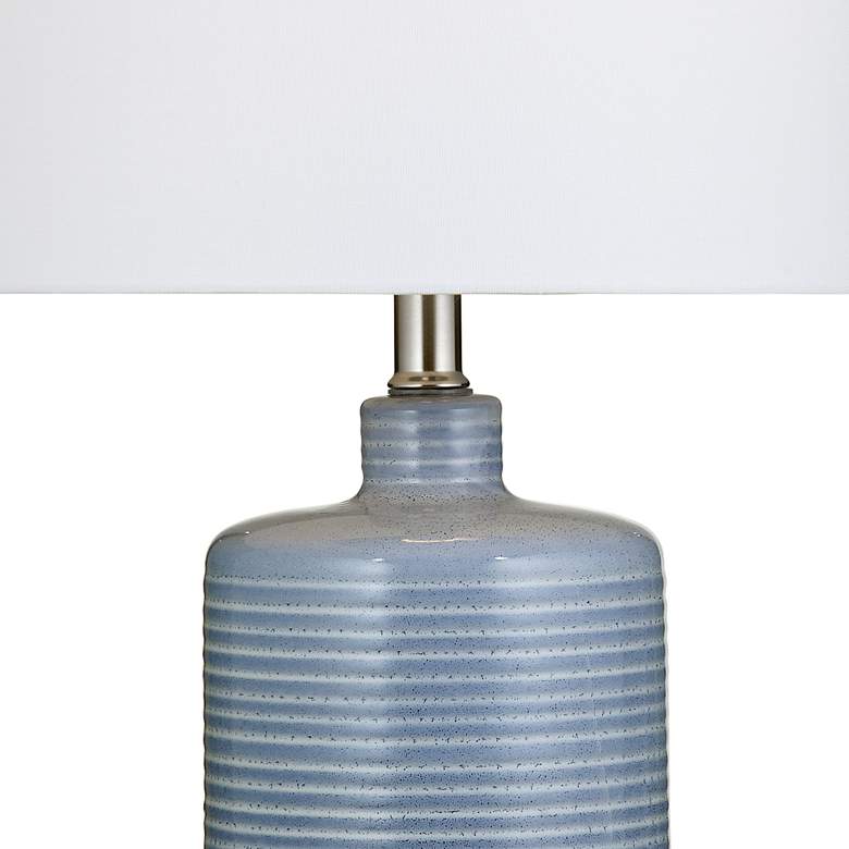 Image 3 Bassett Classe 25 inch Coastal Blue Ceramic Table Lamp more views