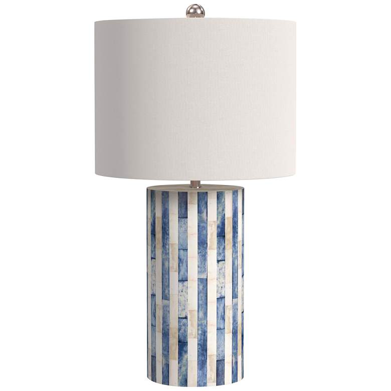Image 2 Bassett Coburn 26" Blue White Modern Coastal Porcelain Table Lamp