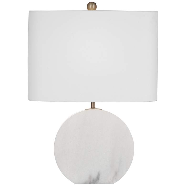 Image 2 Bassett Coined 22" High Modern White Marble Accent Table Lamp