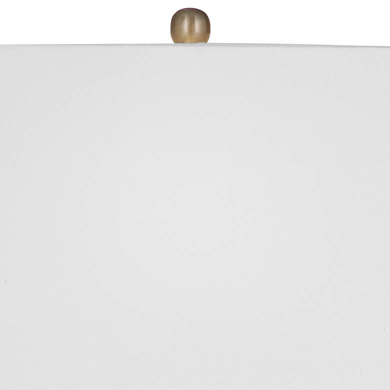 Image 3 Bassett Coined 22" High Modern White Marble Accent Table Lamp more views