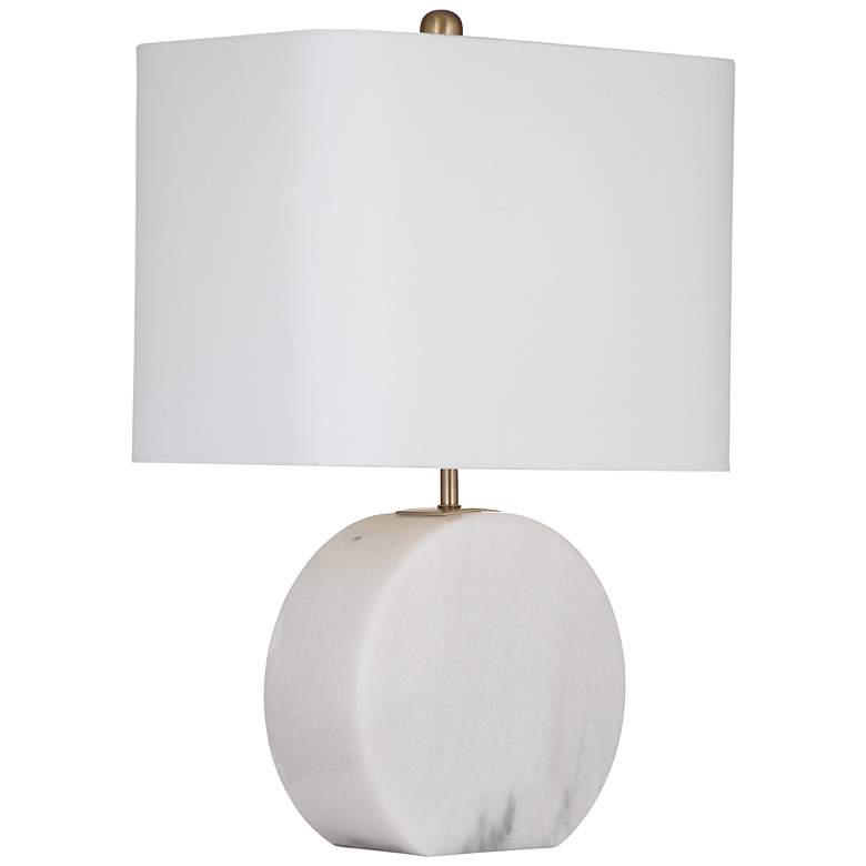 Image 4 Bassett Coined 22" High Modern White Marble Accent Table Lamp more views