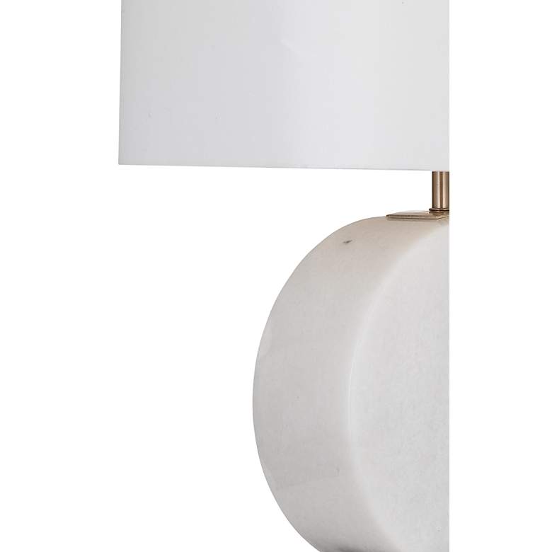 Image 5 Bassett Coined 22" High Modern White Marble Accent Table Lamp more views