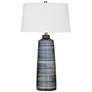 1_Bassett Creedence 30" High Brushed Blue Ceramic Table Lamp