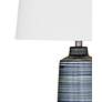 2_Bassett Creedence 30" High Brushed Blue Ceramic Table Lamp more views
