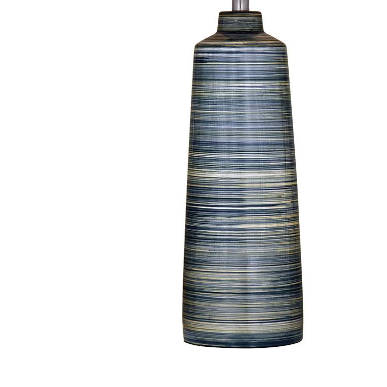 Image 3 Bassett Creedence 30" High Brushed Blue Ceramic Table Lamp more views
