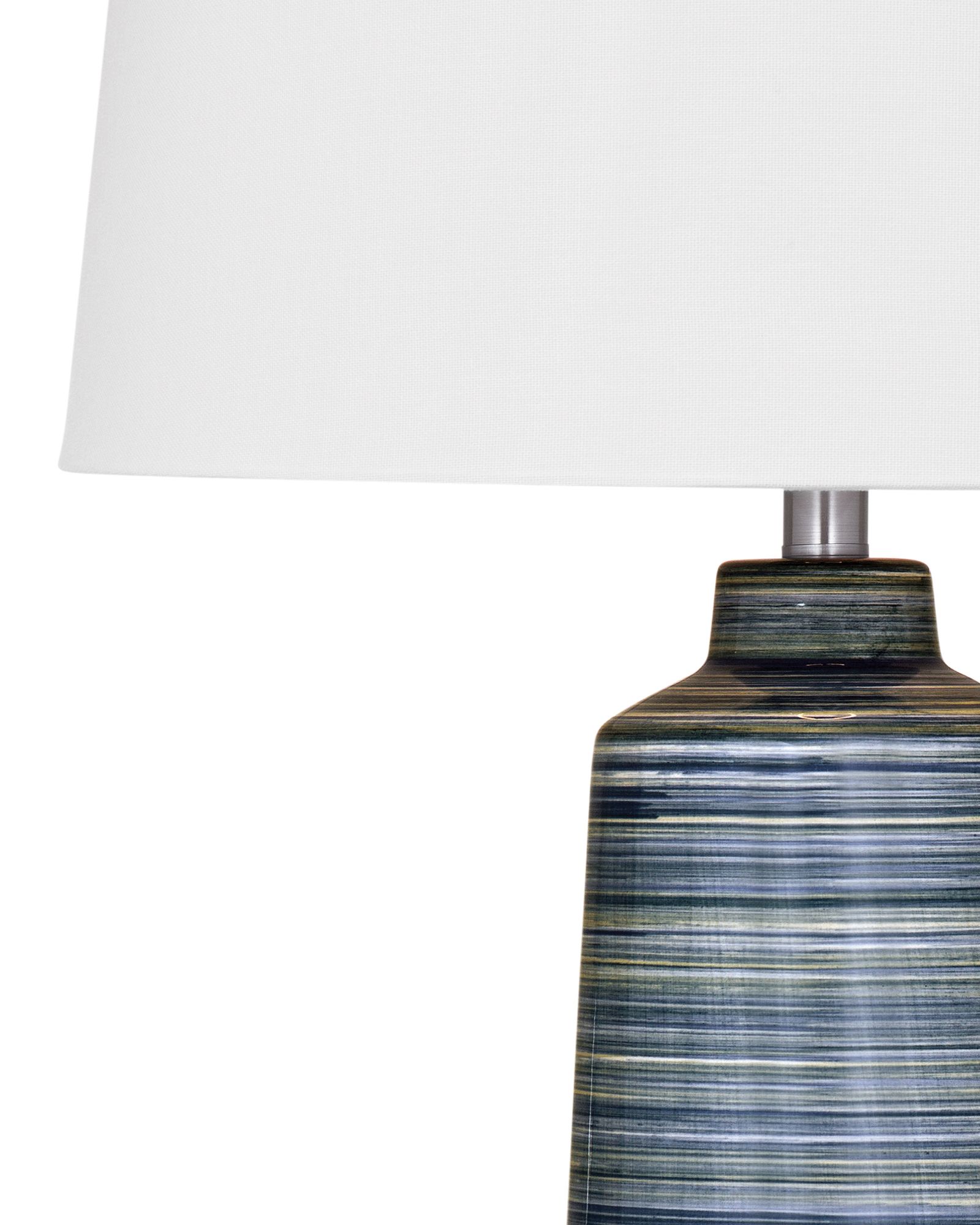 Image 4 Bassett Creedence 30" High Brushed Blue Ceramic Table Lamp more views
