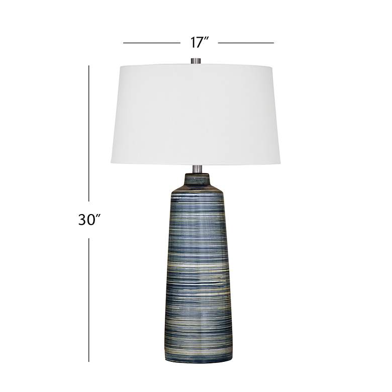 Image 5 Bassett Creedence 30" High Brushed Blue Ceramic Table Lamp more views