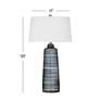 5_Bassett Creedence 30" High Brushed Blue Ceramic Table Lamp more views