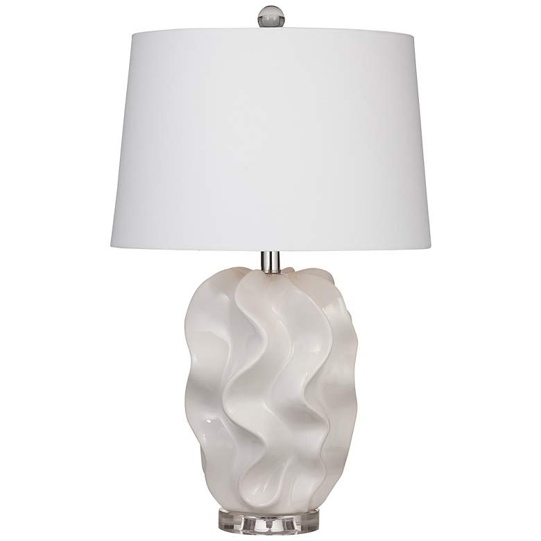 Image 2 Bassett Crete 26" High White Glaze Ceramic Sculptural Table Lamp