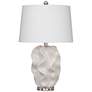 2_Bassett Crete 26" High White Glaze Ceramic Sculptural Table Lamp