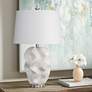 1_Bassett Crete 26" High White Glaze Ceramic Sculptural Table Lamp