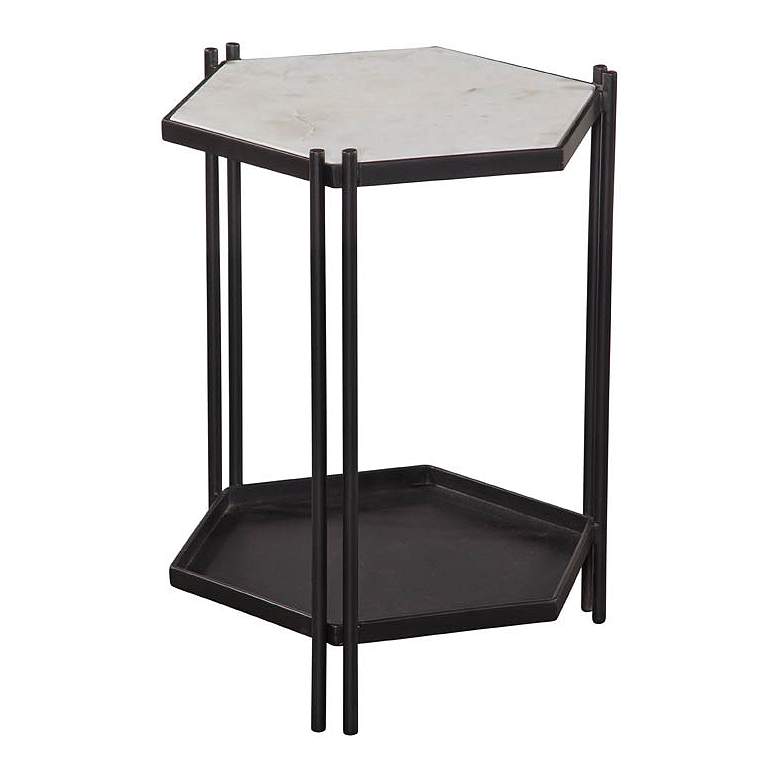 Image 1 Bassett Dacey 21" Black and White Accent Table