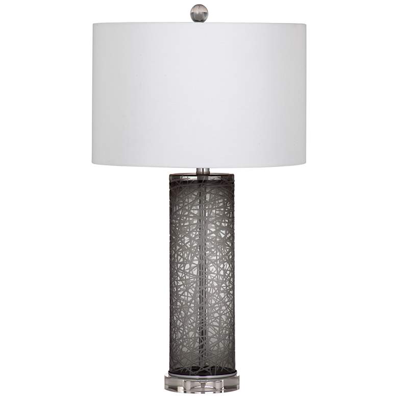 Image 2 Bassett Danbury 28 inch Smoked Gray Glass Table Lamp