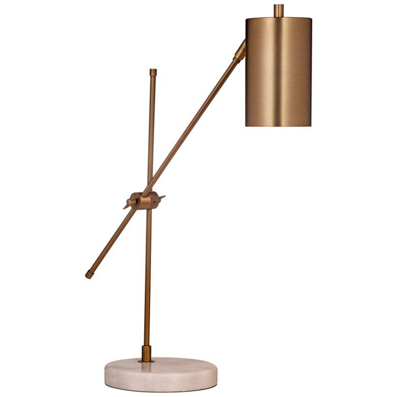 Image 2 Bassett Danielle 21 inch Modern Marble and Brass Adjustable Desk Lamp