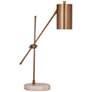 Bassett Danielle 21" Modern Marble and Brass Adjustable Desk Lamp