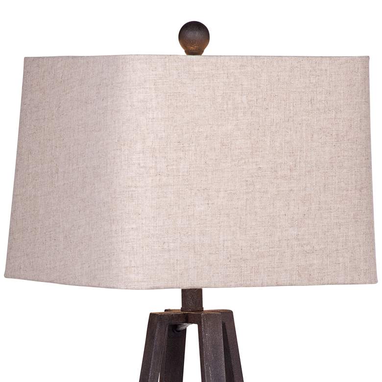 Image 3 Bassett Denison 28" Rustic Bronze Finish Open Geometric Table Lamp more views