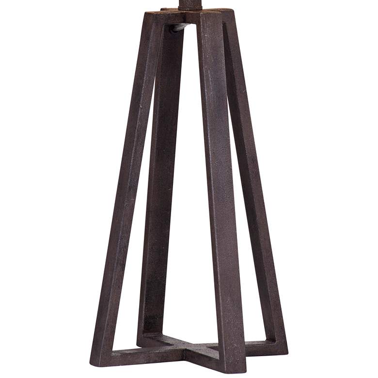 Image 4 Bassett Denison 28" Rustic Bronze Finish Open Geometric Table Lamp more views