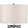 3_Bassett Dunmore 27" Blue and White Stripped Chevron Table Lamp more views