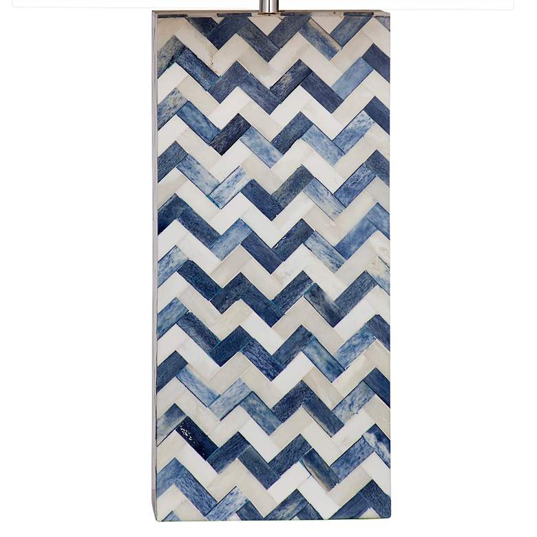 Image 4 Bassett Dunmore 27" Blue and White Stripped Chevron Table Lamp more views