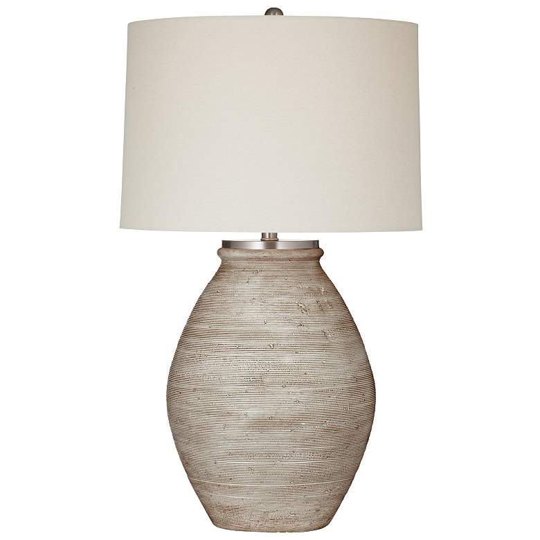 Image 1 Bassett Fraser 31" High Rustic Distressed Cream Table Lamp