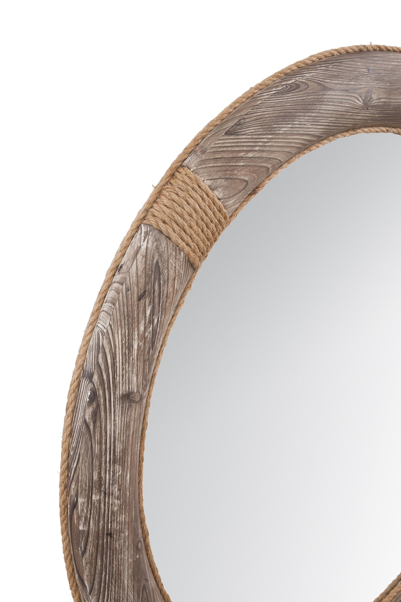 Image 2 Bassett Frederick 44" Rustic Wood Round Wall Mirror more views