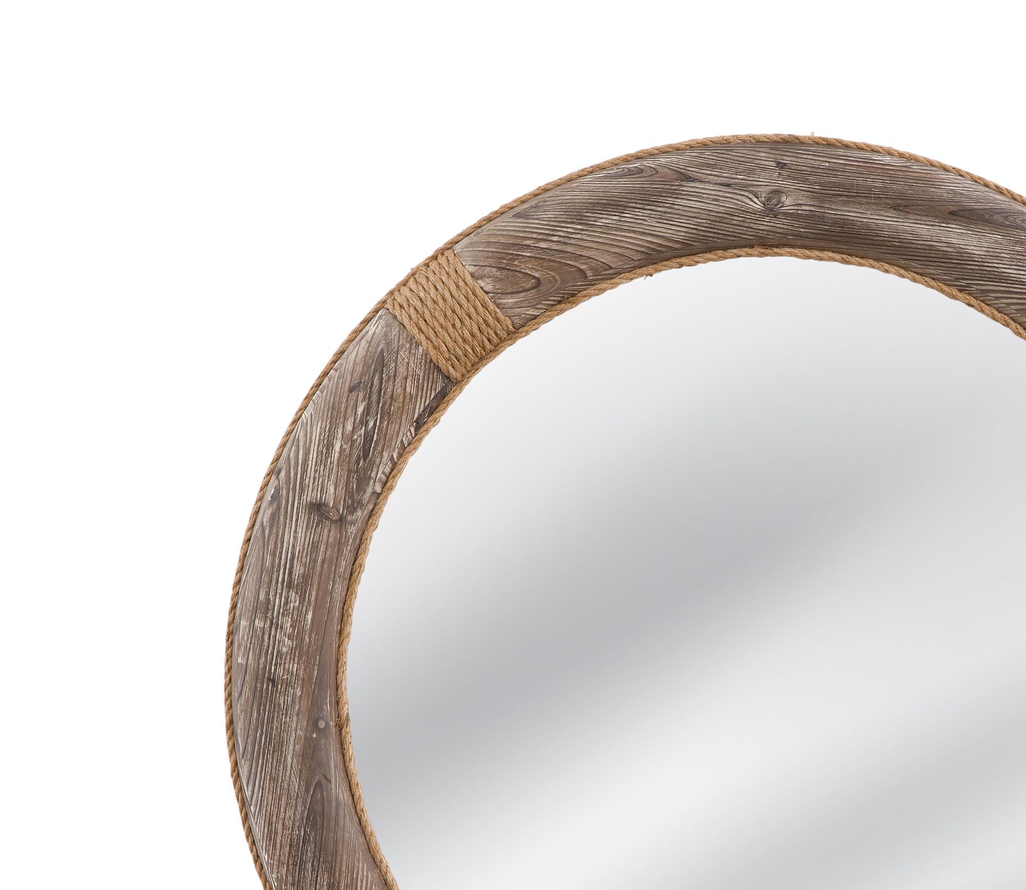 Image 3 Bassett Frederick 44" Rustic Wood Round Wall Mirror more views