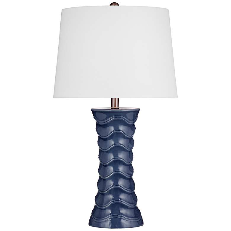 Image 2 Bassett Gere 29 inch High Modern Blue Ceramic Table Lamp