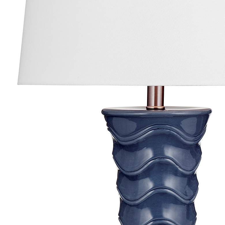 Image 4 Bassett Gere 29 inch High Modern Blue Ceramic Table Lamp more views