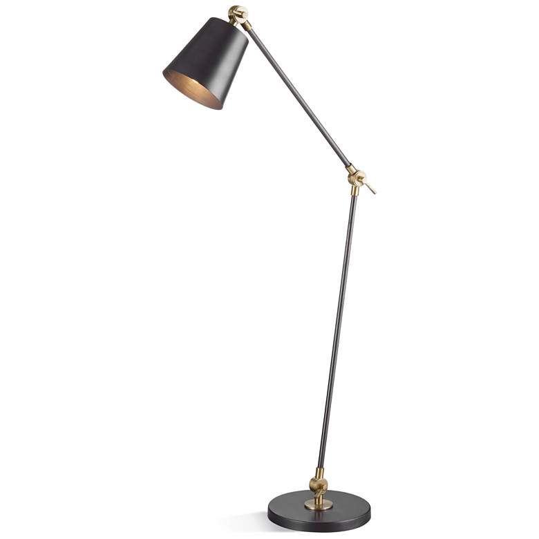 Image 1 Bassett Hab 59 inch Mid-Century Modern Black Finish Floor Lamp