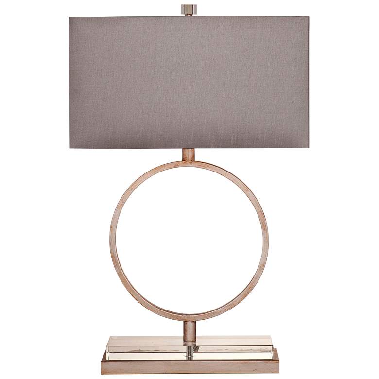 Image 1 Bassett Halle 27" High Open Ring Antique Silver Leaf Metal Table Lamp