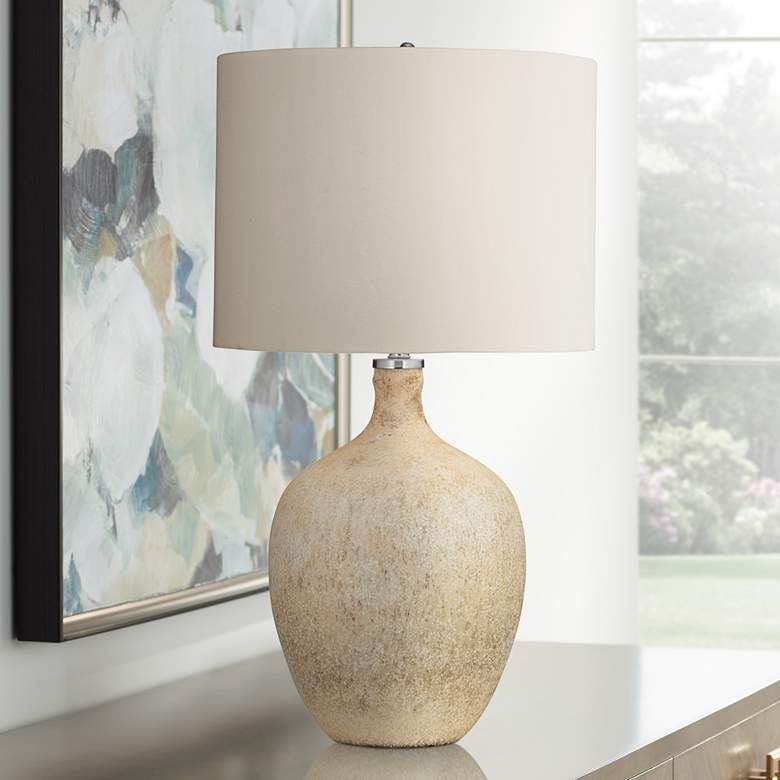Image 1 Bassett Harbour 29 inch Textured Gold Marble Glass Table Lamp