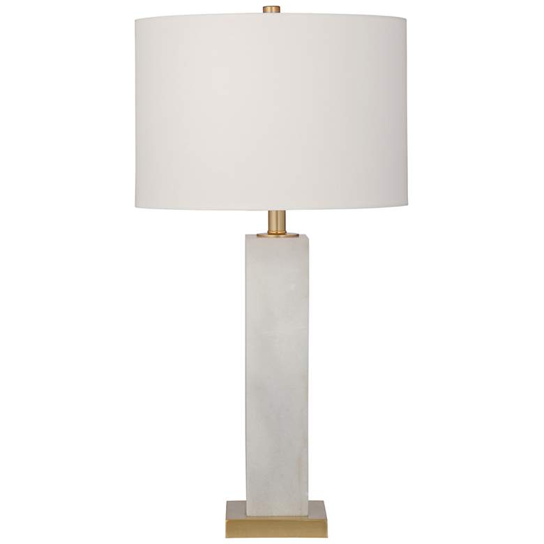 Image 2 Bassett Hege 29" White Marble Column Table Lamp