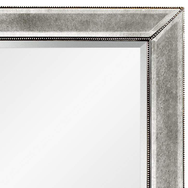 Image 2 Bassett Hollywood Glam 36" x 48" Beaded Silver Leaf Wall Mirror more views