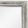 2_Bassett Hollywood Glam 36" x 48" Beaded Silver Leaf Wall Mirror more views