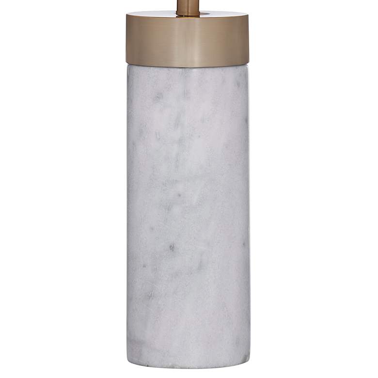 Image 4 Bassett Jocelyn 26 inch Antique Brass and White Marble Column Table Lamp more views
