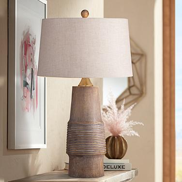 Bassett Kingsley 30" High Natural Wood Tone Table Lamp