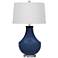 Bassett  Kinney Blue Modern Gourd Ceramic Table Lamp
