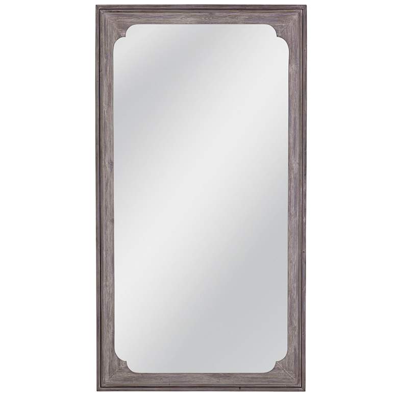 Image 1 Bassett Landry 76" Vintage Distressed White Floor Mirror
