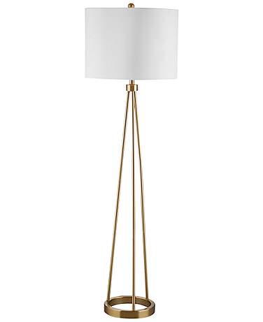 Bassett Legacy 62" High Brushed Brass Tripod Floor Lamp