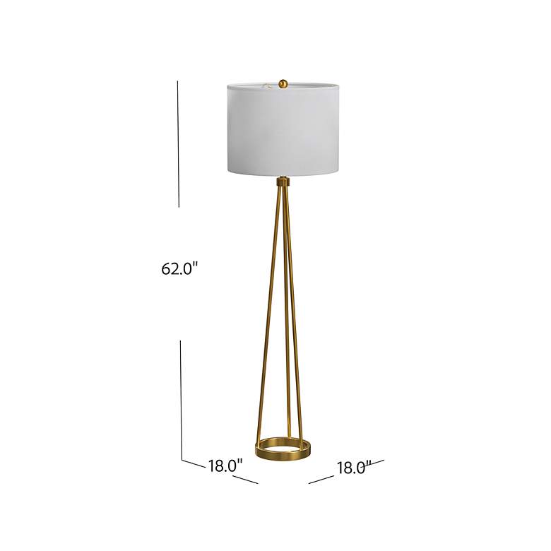 Image 4 Bassett Legacy 62" High Brushed Brass Tripod Floor Lamp more views