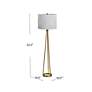Bassett Legacy 62" High Brushed Brass Tripod Floor Lamp